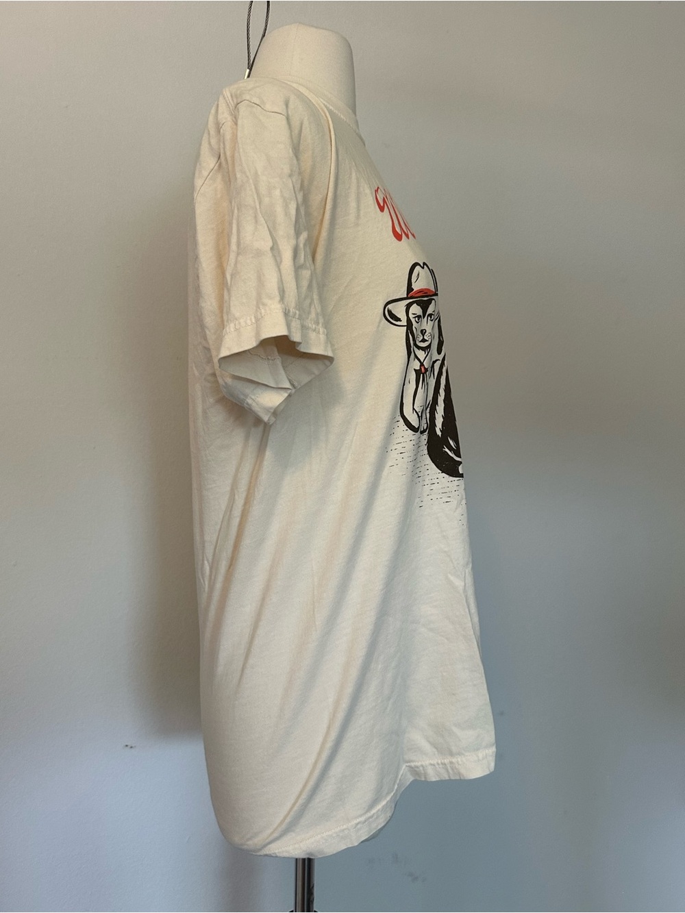 Graphic Tee - Cream with Black & Red - Picture 2 of 4